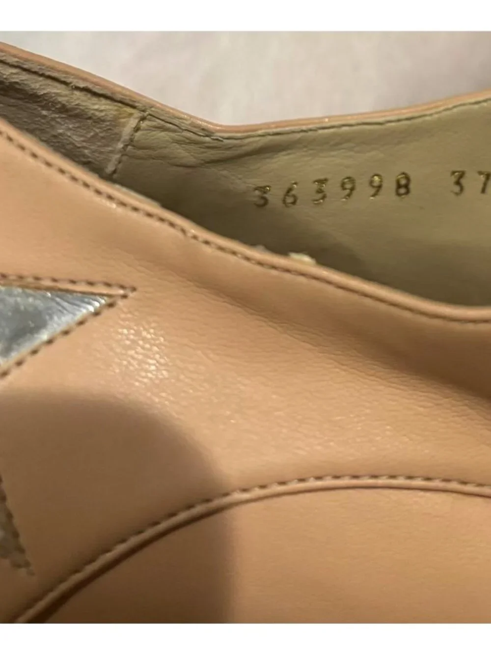 Stella McCartney Beige Platform Derby Shoes with Gold Stars